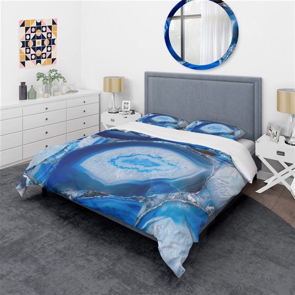 Designart 3-Piece Blue Galaxy Twin Duvet Cover Set BED19178-T | RONA