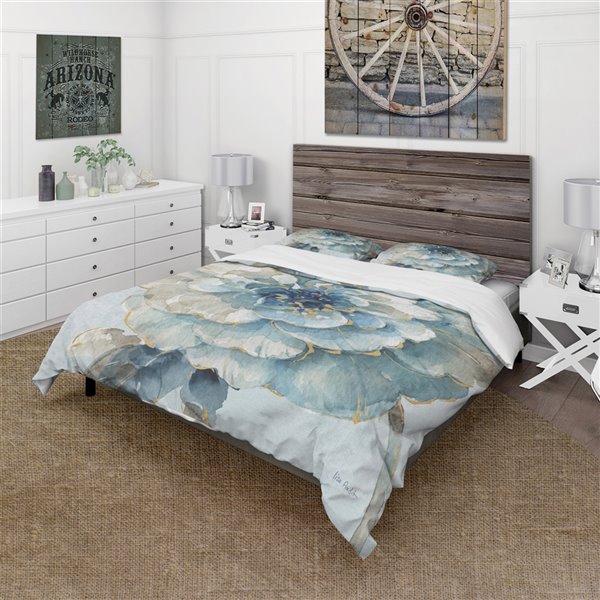 Designart 3-Piece Blue Cottage King Duvet Cover Set BED30741-K | RONA