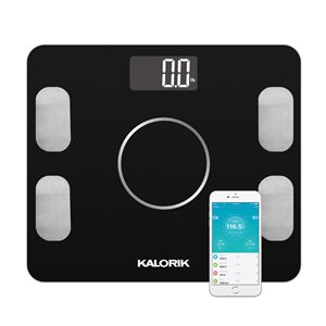 Kalorik Home 396-lb Smart Black Bathroom Scale With Body Fat Indicator