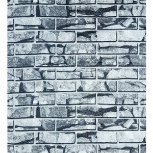 White Grey Faux Stone Self Adhesive 3D Wall Panel, 10-Pack