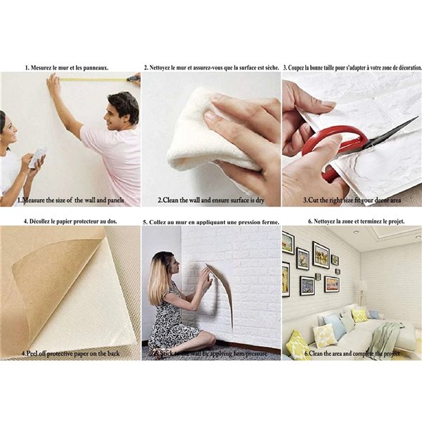 Red Faux Brick Self Adhesive 3D Wall Panel