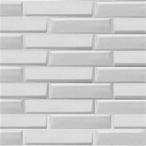 Off-White Faux Brick Self Adhesive 3D Wall Panel, 10-Pack