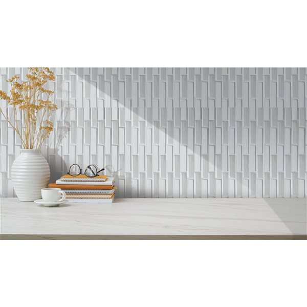 Off-White Faux Brick Self Adhesive 3D Wall Panel