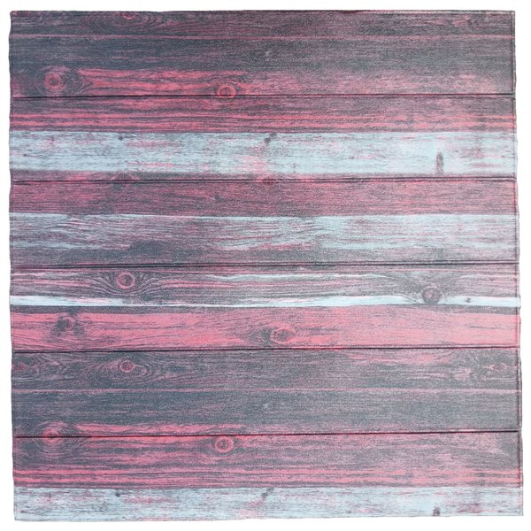 Charcoal Red Off-White Faux Wood Self Adhesive 3D Wall Panel, 5-Pack