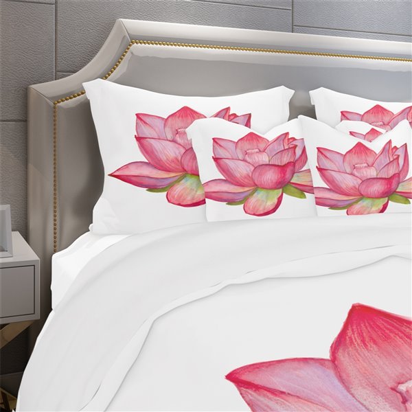 Designart 3Piece Modern/Contemporary Pink King Duvet Cover Set
