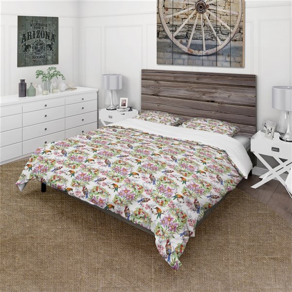 Designart 3-Piece White Cabin and Lodge Twin Duvet Cover Set BED17604-T ...