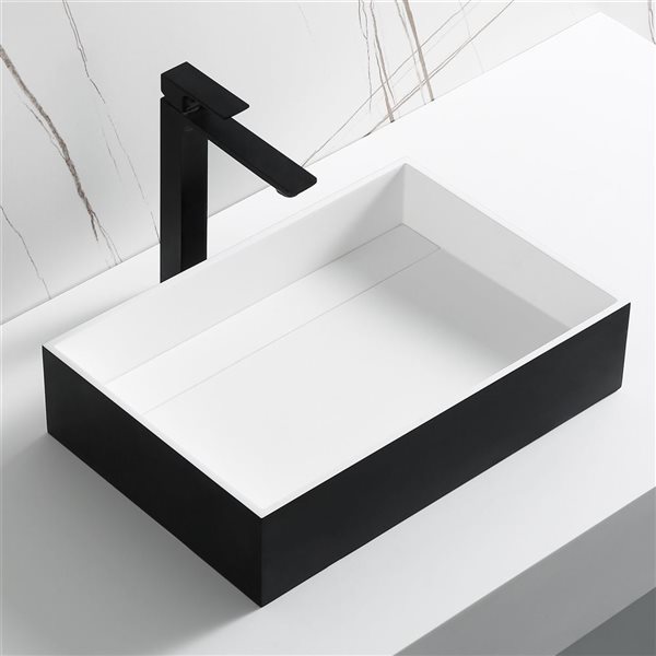 ALFI Brand Black Matte Resin Vessel Rectangular Bathroom Sink With   330849795 MainImage 001 L 