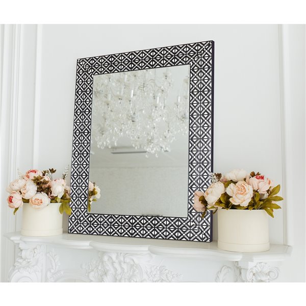 White Framed Wall Mirror Imm1160, Black And White Framed Wall Mirror