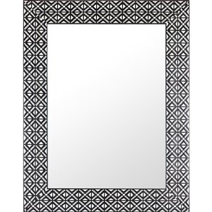 Mirrorize Canada 27.5-in x 35.5-in Rectangle Black and White Framed Wall Mirror