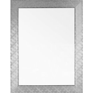 Mirrorize Canada 25-in x 33-in Rectangle Silver Patterned Framed Wall Mirror