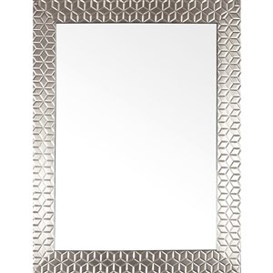 Mirrorize Canada 25-in x 33-in Rectangle Chrome Patterned Framed Wall Mirror