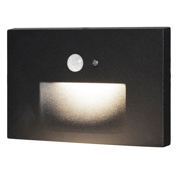 BAZZ 3-in H Black Hardwired LED Outdoor Wall Light