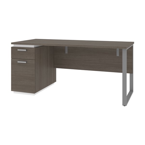 grey pedestal desk