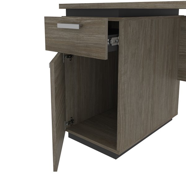Bestar Aquarius 45W Small Desk in Walnut Grey & Slate
