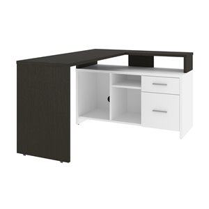 Bestar Equinox 56-in Deep Grey & White Modern/contemporary L-shaped