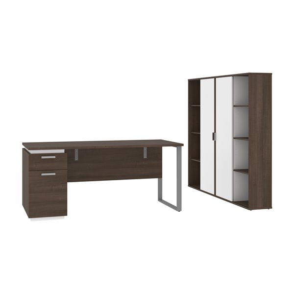 bestar aquarius executive desk with bookcase