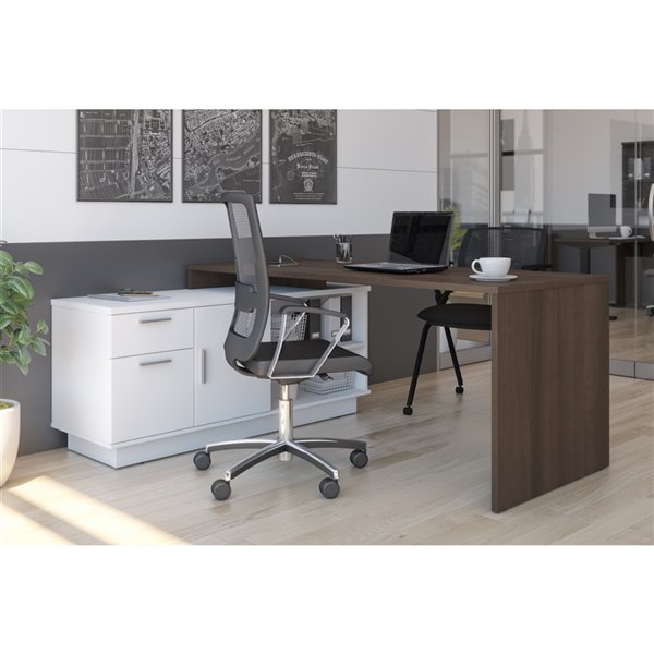 Bestar Equinox 71.1-in Grey Modern/contemporary L-shaped