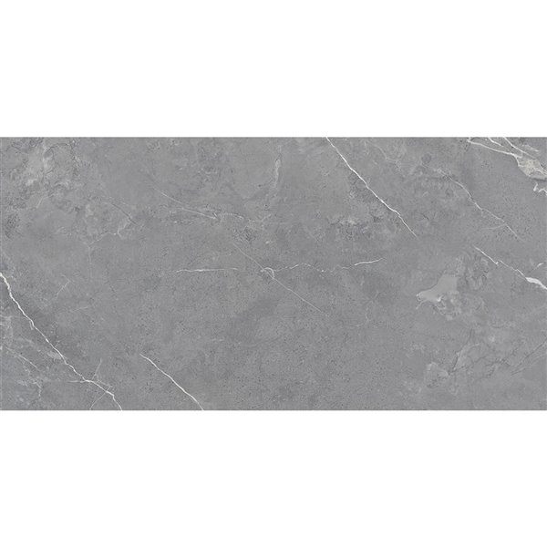 Surface Design 6-Pack Grey Marble 16-in x 32-in Satin Aluminum Marble Self-Adhesive Tile