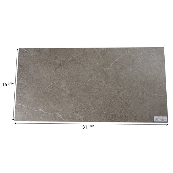 Tuile auto-adhésive en aluminium satiné de Surface Design, 16 po x 32 po, marbre pierre, 6 pièces