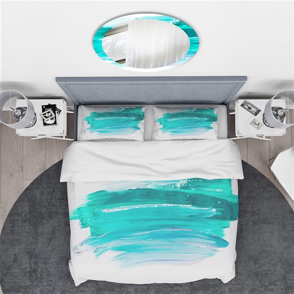 Designart 3-Piece Blue Abstract King Duvet Cover Set