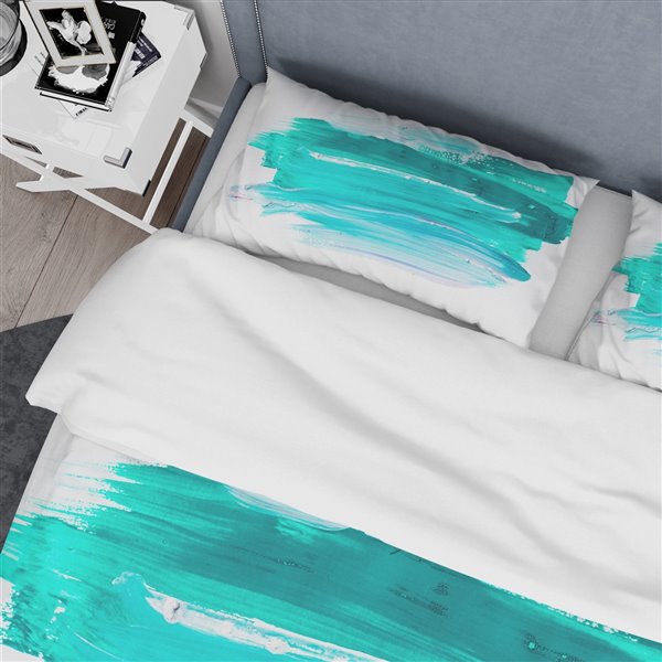 Designart 3-Piece Blue Abstract King Duvet Cover Set