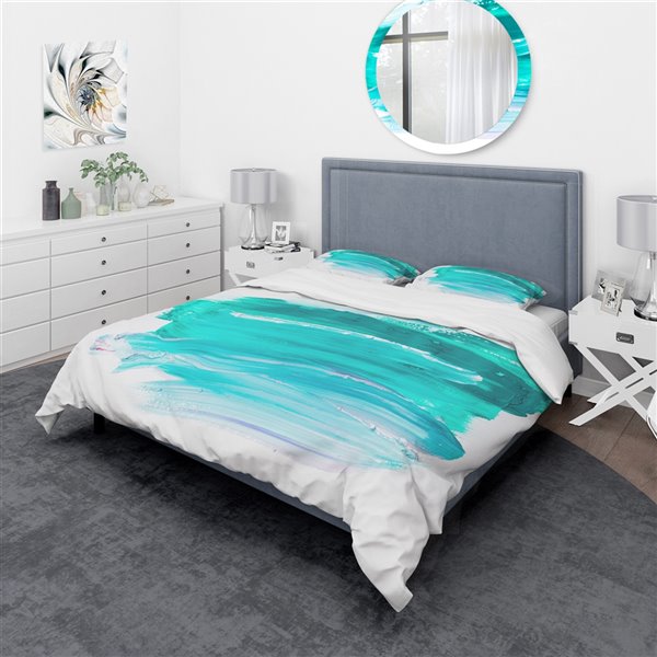 Designart 3-Piece Blue Abstract Queen Duvet Cover Set BED19167-Q | RONA