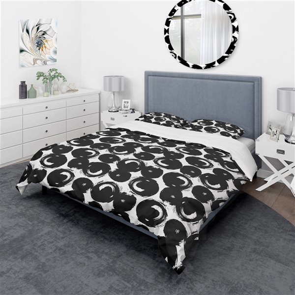 Designart 3-Piece Black Twin Modern & Contemporary Bedding Set BED19335 ...