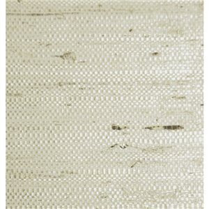 Papier peint Falkirk Elgin de Dundee Deco en toile de ramie 3D, 54 pi² blanc perle et beige sans colle à appliquer sur le mur