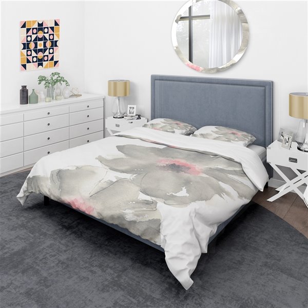 Designart 3-Piece Shabby Grey Twin Duvet Cover Set BED30410-T | RONA