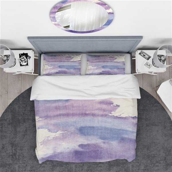 Designart 3Piece Purple Twin Duvet Cover BED30334T RONA