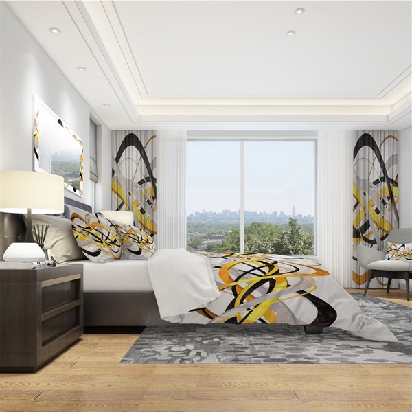 Designart 3Piece Gold King Duvet Cover Set BED3043K RONA