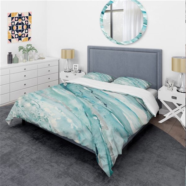 Designart 3-Piece Blue Farmhouse Queen Duvet Cover BED30198-Q | RONA