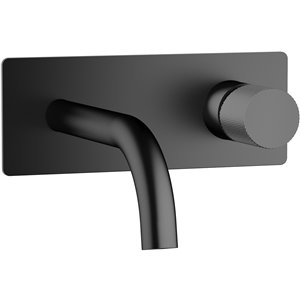 Agua Canada Rosa Matte Black 1-handle Wall-mount Bathroom Sink Faucet Deck Plate Included