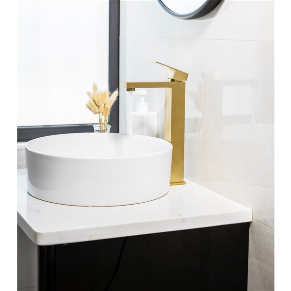 Robinet de salle de bain avec mitigeur à levier unique pour lavabo ou  lavabo Doré