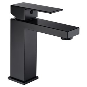 Agua Canada Rico Matte Black 1-handle Single Hole Bathroom Sink Faucet Deck Plate Included