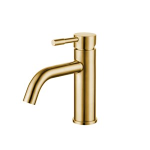 Agua Canada Roxa Brushed Gold 1-handle Single Hole Bathroom Sink Faucet Deck Plate Included