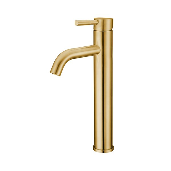 Agua Canada Romero Brushed Gold 1-handle Vessel Bathroom Sink Faucet Deck Plate Included