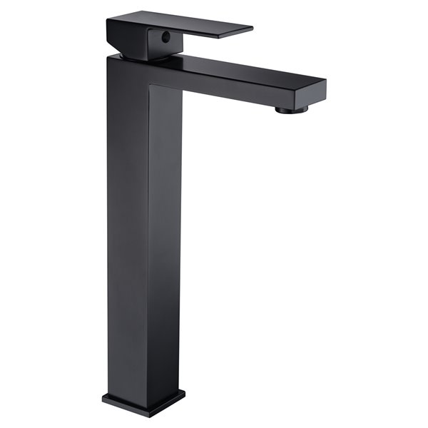 Agua Canada Roberto Matte Black 1-handle Vessel Bathroom Sink Faucet Deck Plate Included