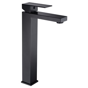 Agua Canada Roberto Matte Black 1-handle Vessel Bathroom Sink Faucet Deck Plate Included