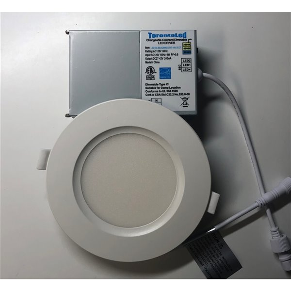 TorontoLed 4-in 60-watt Equivalent White Round Dimmable Recessed Downlight