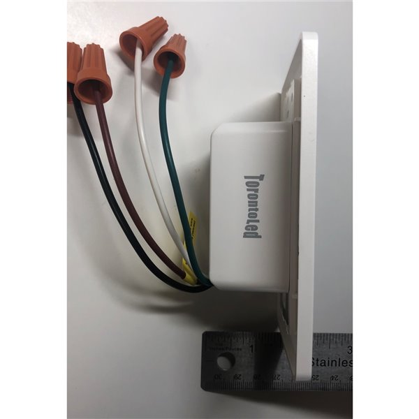 TorontoLed White Dimmer Compatible with LED Remote Control - Wall Plate Included