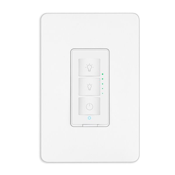 TorontoLed White Dimmer Compatible with LED Remote Control - Wall Plate Included