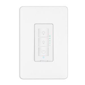 TorontoLed White Dimmer Compatible with LED Remote Control - Wall Plate Included
