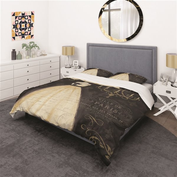 Designart 3-Piece Black Glam King Duvet Cover Set BED31169-K | RONA