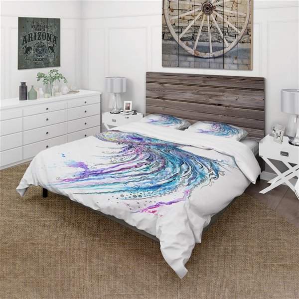 Designart 3-Piece Multicolour Jelly Fish Queen Duvet Cover Set BED7621 ...