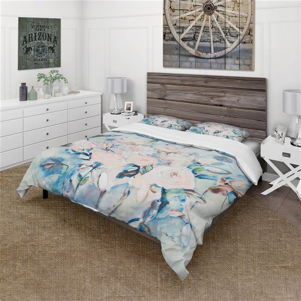 Designart 3-Piece Blue Farmhouse Queen Duvet Cover Set BED30995-Q | RONA