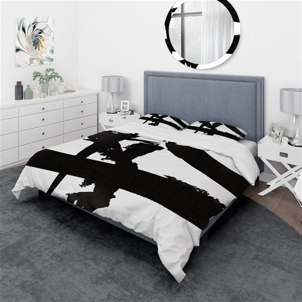 Designart 3-Piece Geometric Bedding Set - Black King BED30980-K | RONA