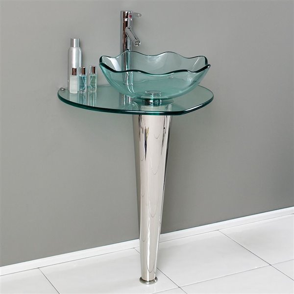 Fresca Netto Clear Ceramic Drop-in Or Undermount Rectangular Bathroom Sink Drain Included ( 20-in X 24-in )