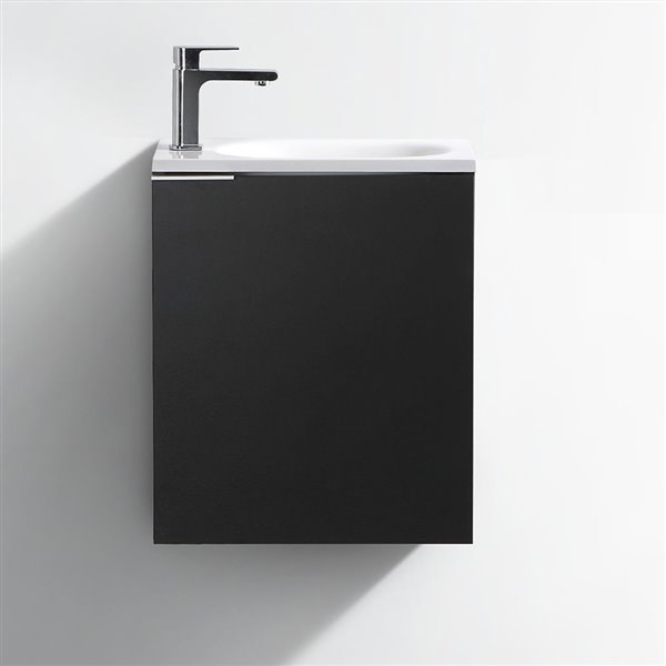 Fresca Senza 20-in Black Single Sink Bathroom Vanity with White Acrylic Top