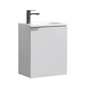 Fresca Senza 20-in White Single Sink Bathroom Vanity with White Acrylic Top